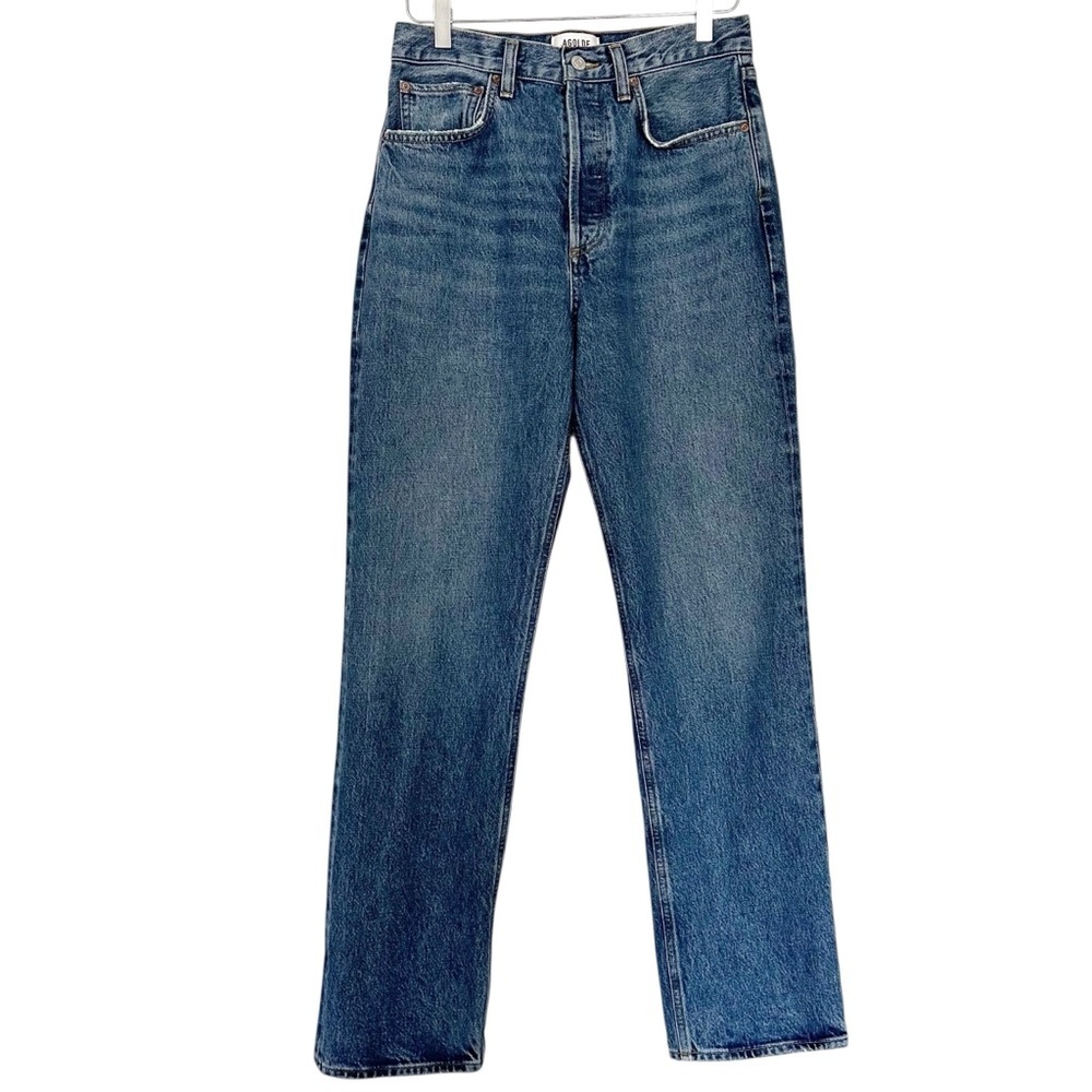 Agolde High Rise Straight Leg Button Fly Jeans Size 27 Long